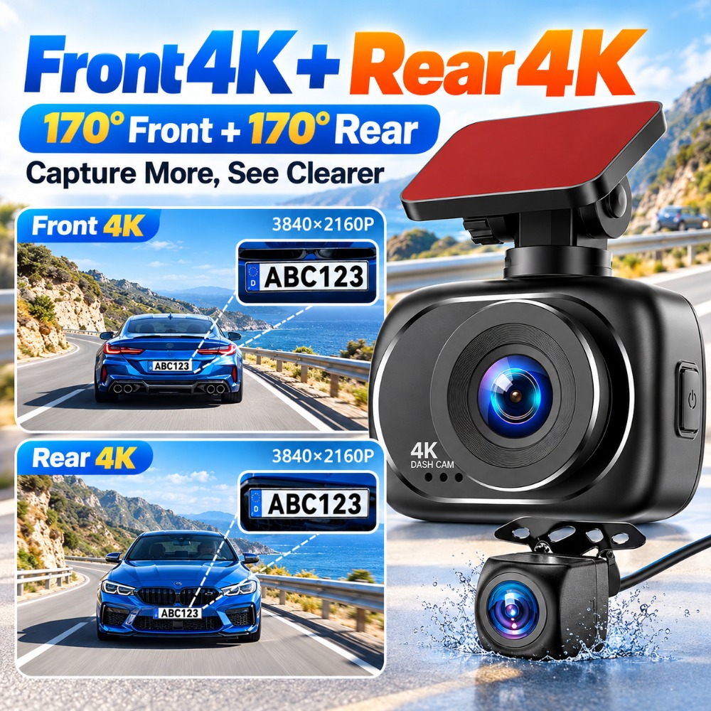Kamera samochodowa 4K, przedni – Dual Dash Cam With Gps Wifi recenzja i cena
