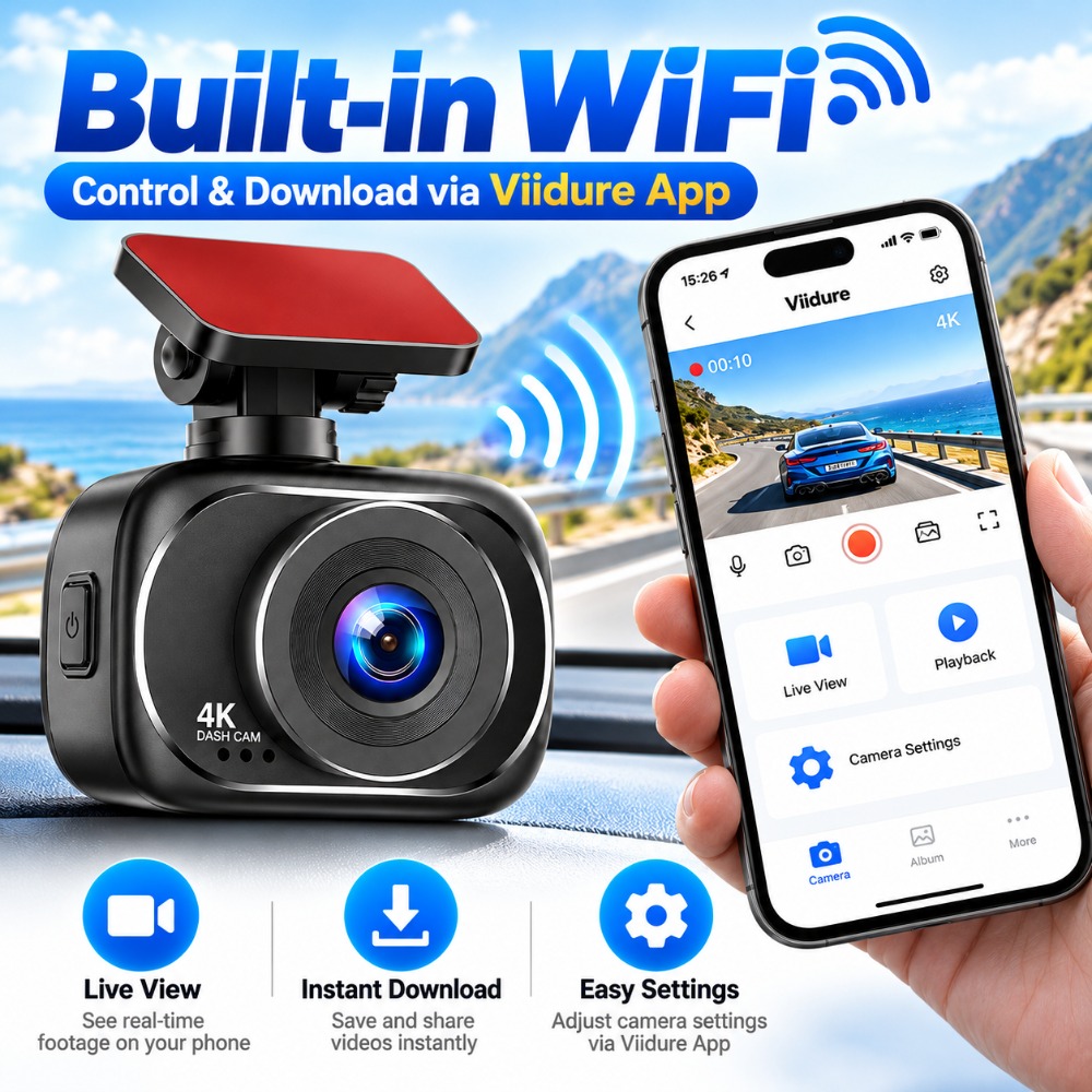 Kamera samochodowa 4K, przedni – Dual Dash Cam With Gps Wifi recenzja i cena