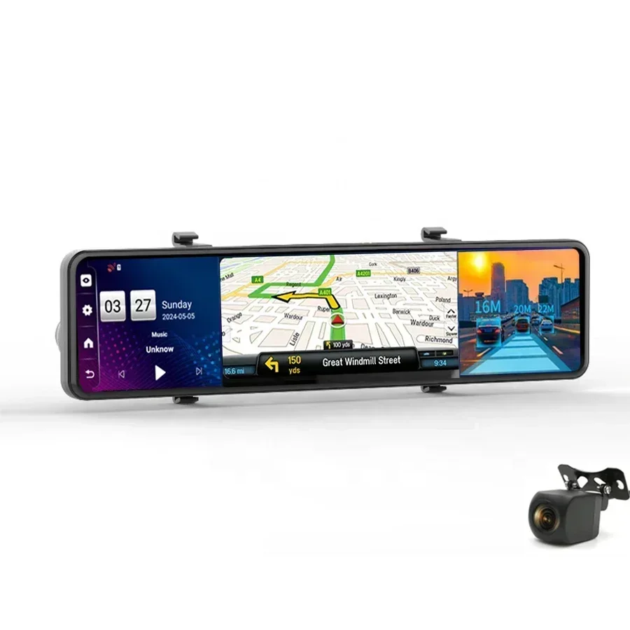 Kamera samochodowa 12 cali z 4 – Dash Cam Rear View Mirror 12 Inch recenzja i cena