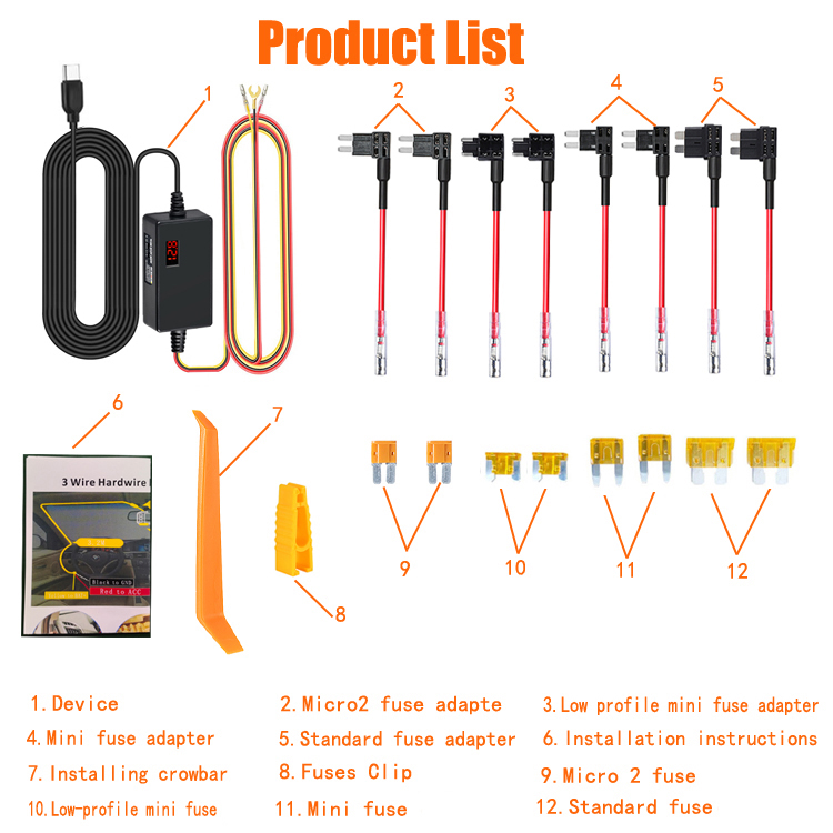 Dla VIOFO typ C USB 12V 24V do – Dash Cam Hardwire Kit recenzja i cena