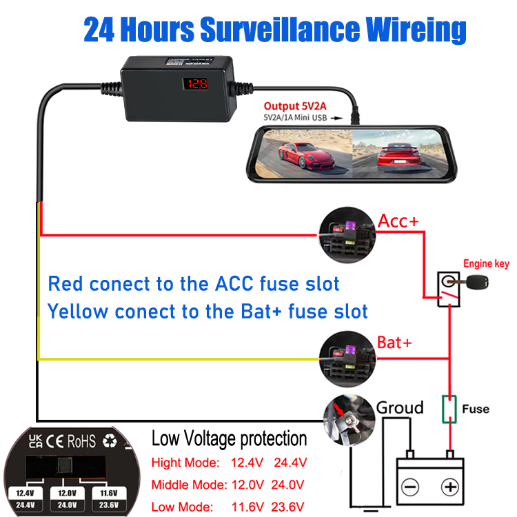 Dla VIOFO typ C USB 12V 24V do – Dash Cam Hardwire Kit recenzja i cena