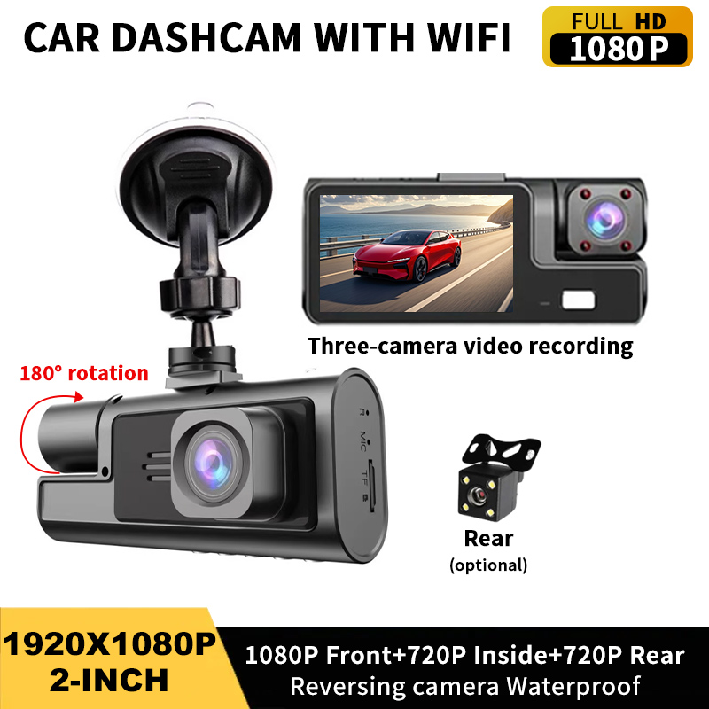 Kamera samochodowa 3-kamerowa  – Dash Cam Night Vision Infrared recenzja i cena