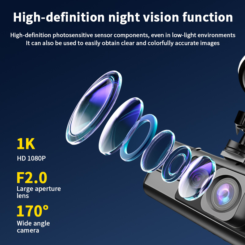 Kamera samochodowa 3-kamerowa  – Dash Cam Night Vision Infrared recenzja i cena
