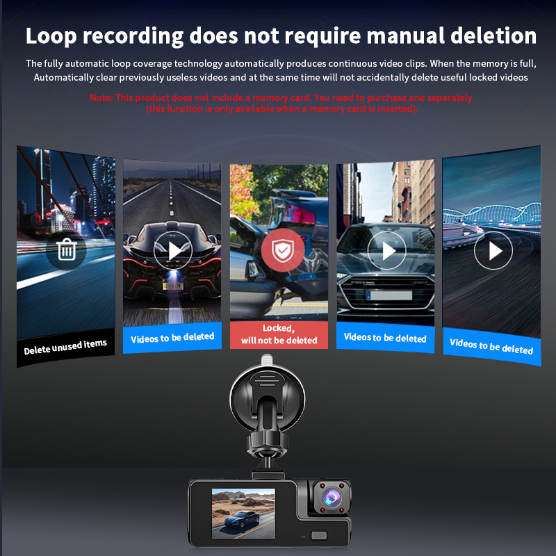 Kamera samochodowa 3-kamerowa  – Dash Cam Night Vision Infrared recenzja i cena