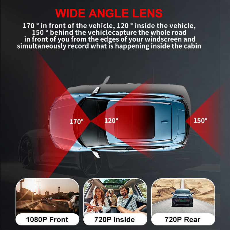 Kamera samochodowa 3-kamerowa  – Dash Cam Night Vision Infrared recenzja i cena