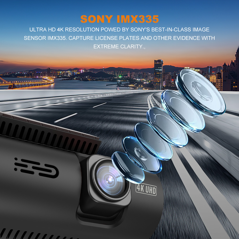 Kamera samochodowa 4K+1080P z  – Dual Dash Cam With Gps Wifi recenzja i cena