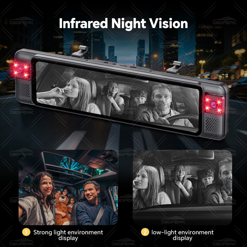 D75 Lusterko wsteczne FHD 1080 – Dash Cam Night Vision Infrared recenzja i cena