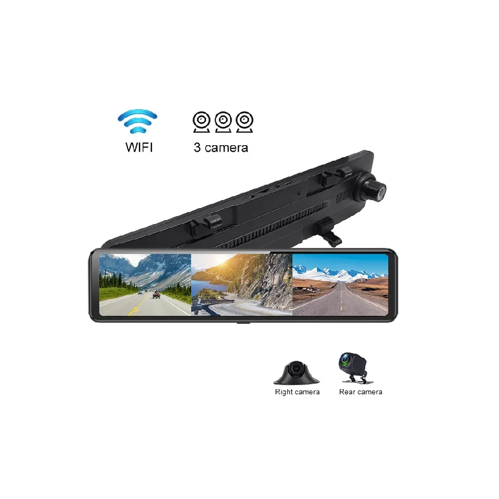 Kamera samochodowa 12 cali 108 – Dash Cam 3 Channel 1080P recenzja i cena