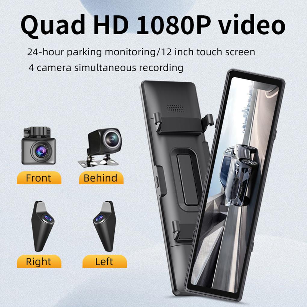 12-calowa kamera cofania 1080P – Dash Cam Rear View Mirror 12 Inch recenzja i cena