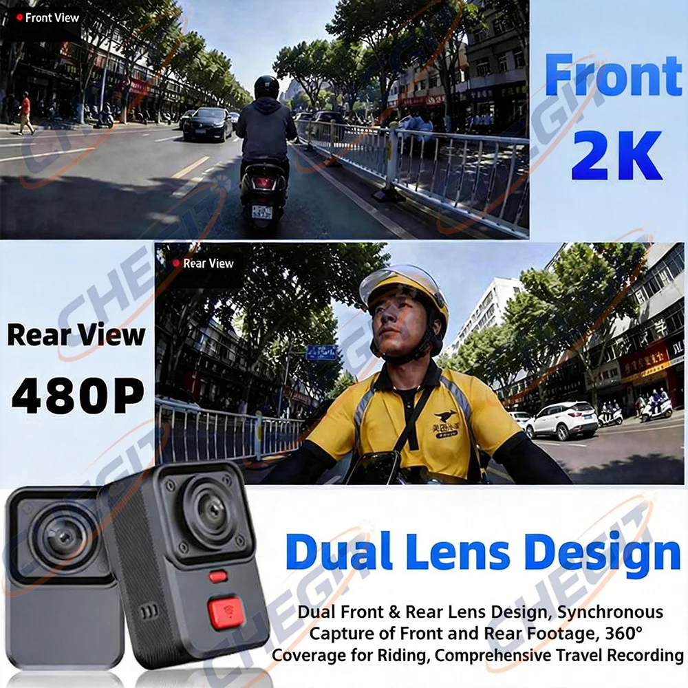 Rejestrator jazdy motocyklem 2 – Dual Dash Cam With Gps Wifi recenzja i cena