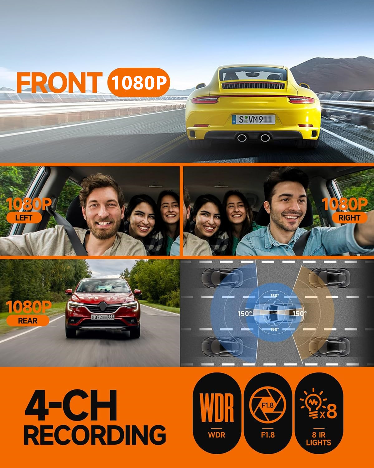360 ° Panorama Dash Cam 4 kana – Dash Cam Night Vision Infrared recenzja i cena